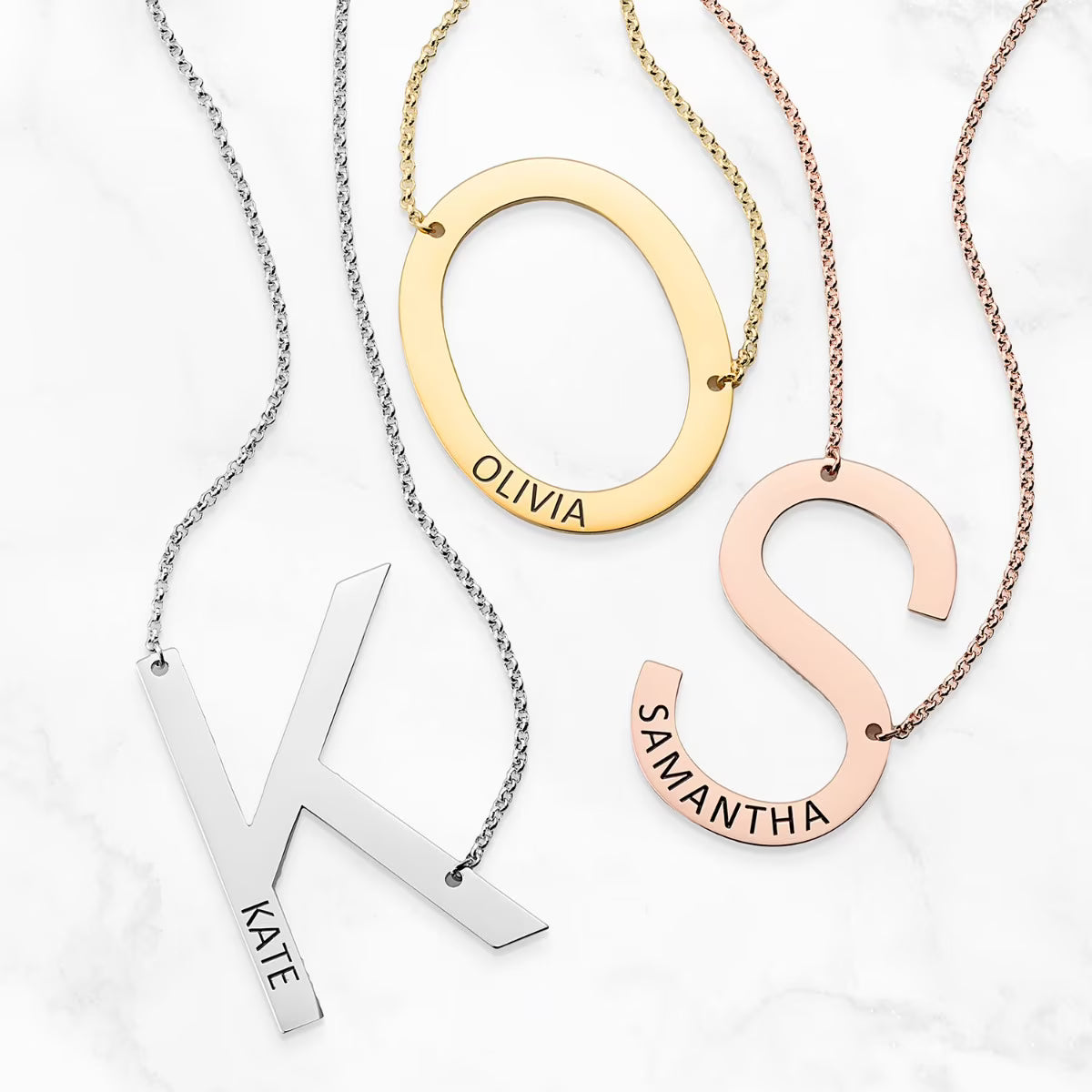 Oversized Initial Station Necklace J338