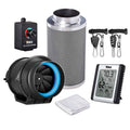 6 inch 350 CFM Inline Carbon Filter with Fan Speed Controller and Temperature Humidity Monitor D1444