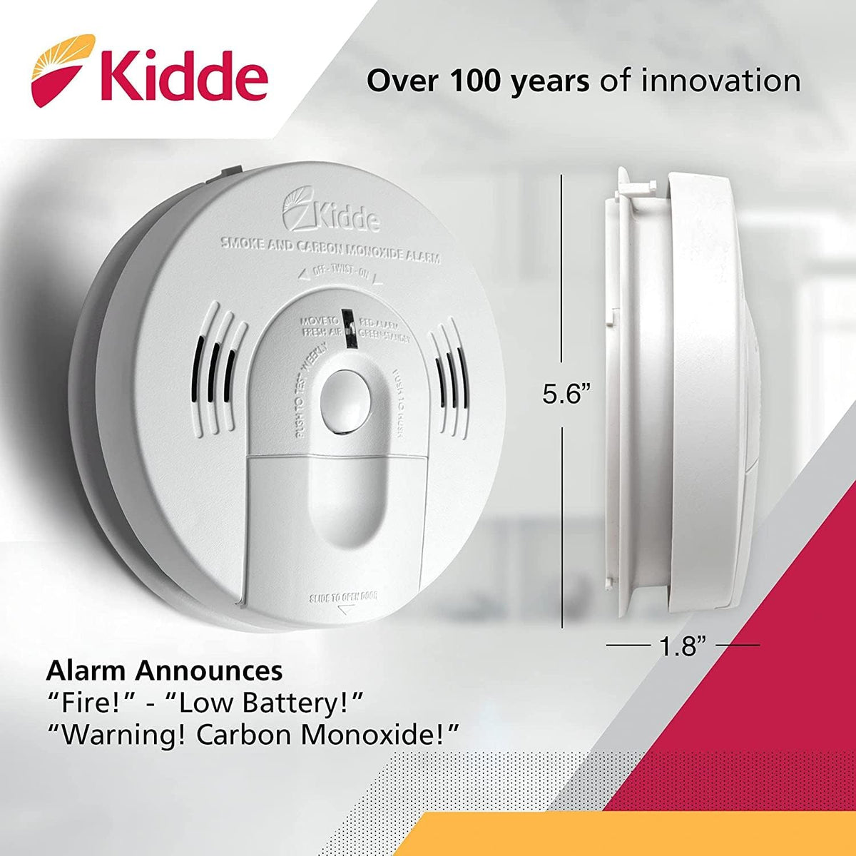 Hardwired Smoke & Carbon Monoxide Detector with Battery Backup, Pack of 2 A384
