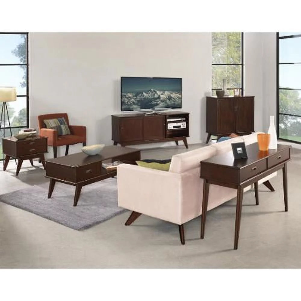 Solid Hardwood 48 Inch Wide Rectangle Mid Century Modern Coffee Table Z648722