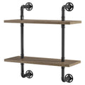 2-Tier Floating Ladder Wall Shelf B593