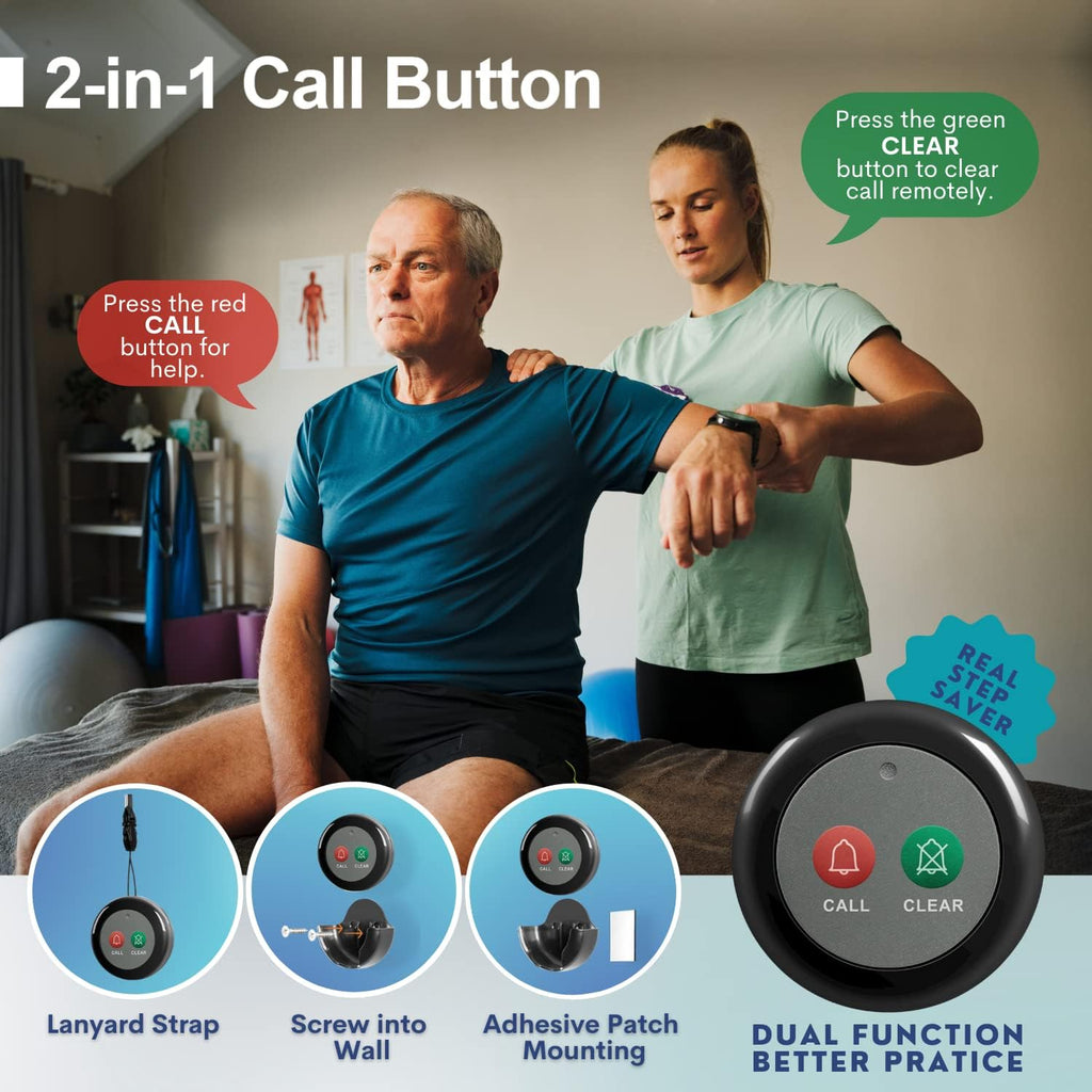 Wireless Call System with 5 Dual Function Call Buttons and 1 Central Monitoring Unit I33602