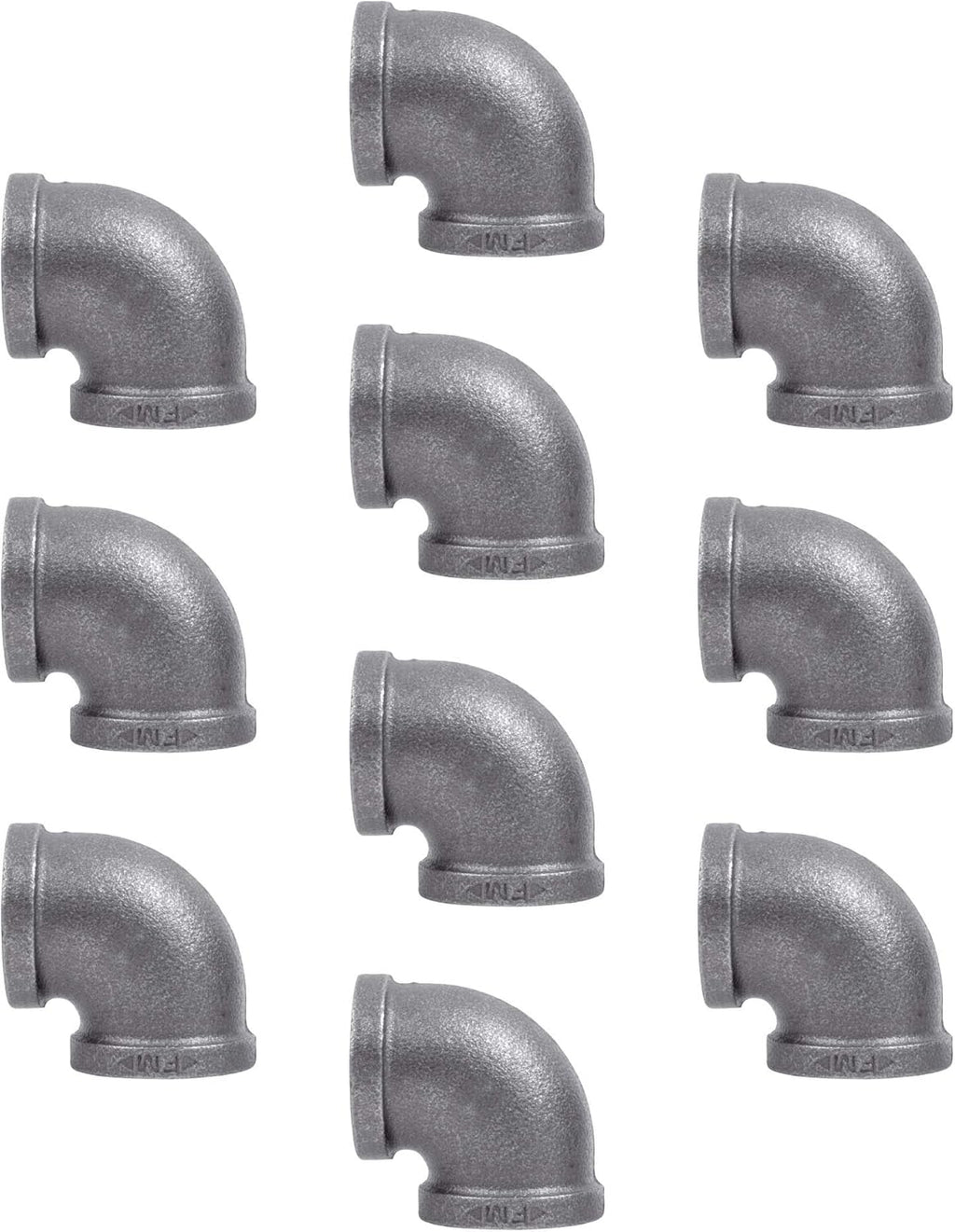 1/2 in. Black Malleable Iron 90 Degree Elbow, 10 Pack E1777