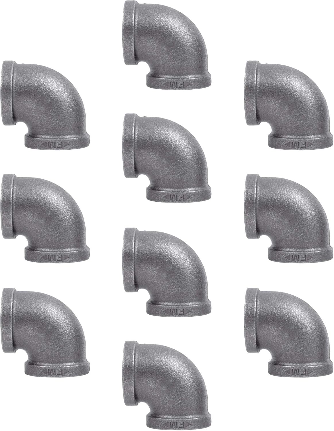 1/2 in. Black Malleable Iron 90 Degree Elbow, 10 Pack E1777