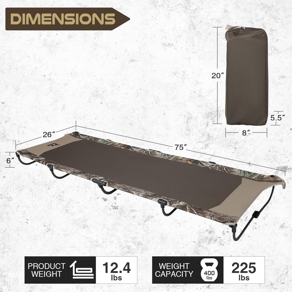 Camo Foldable Camping Cot with Carry Bag P730