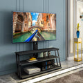 Height Adjustable Tempered Glass Swivel TV Stand I63380