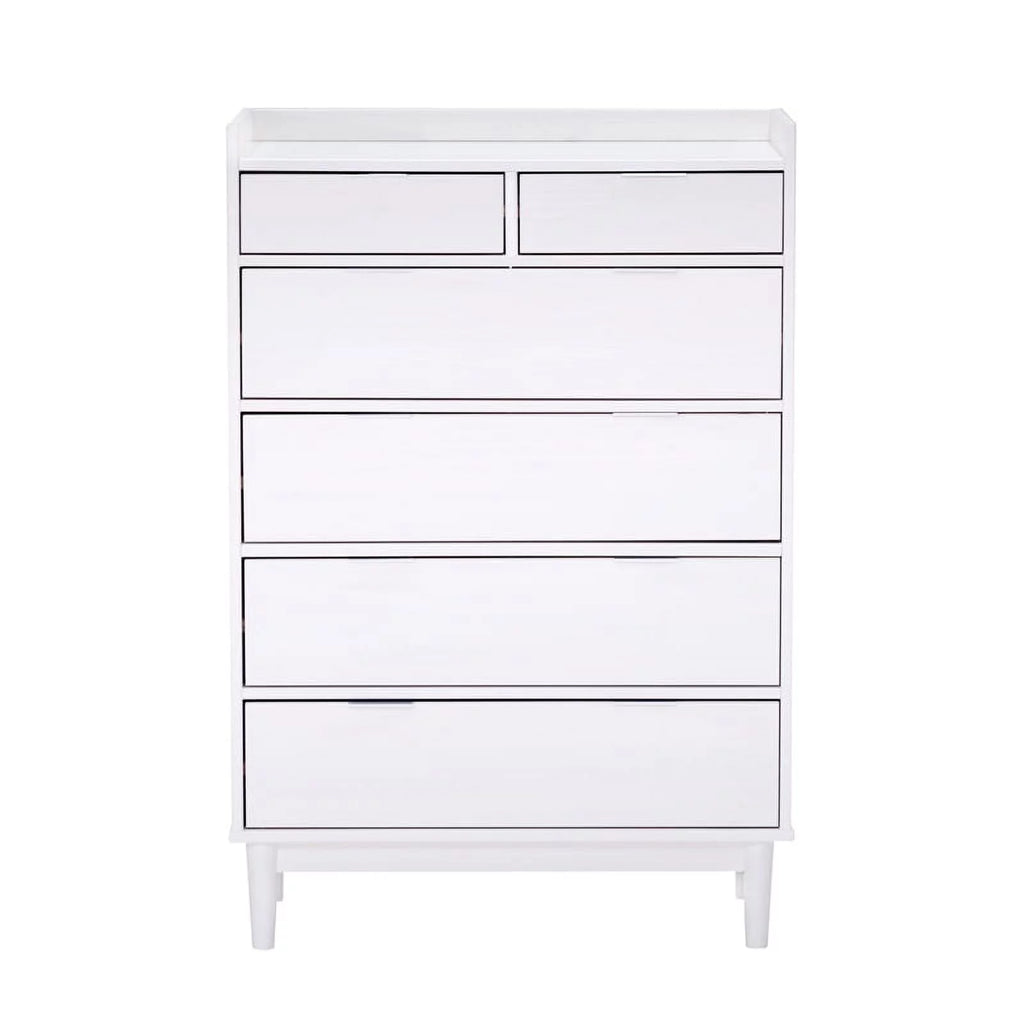 Solid Wood 6-Drawer Chest - White W4986