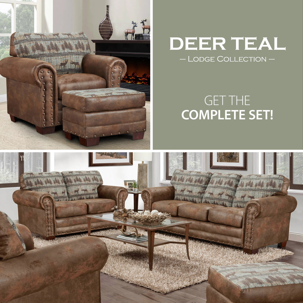 Teal Tapestry Loveseat Y53318