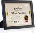 Black Solid Wood Certificate Frame 8.5x11 Inch Pack of 2 W1036