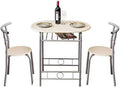 Black Space Saving Dining Table Set with 2 Chairs I206