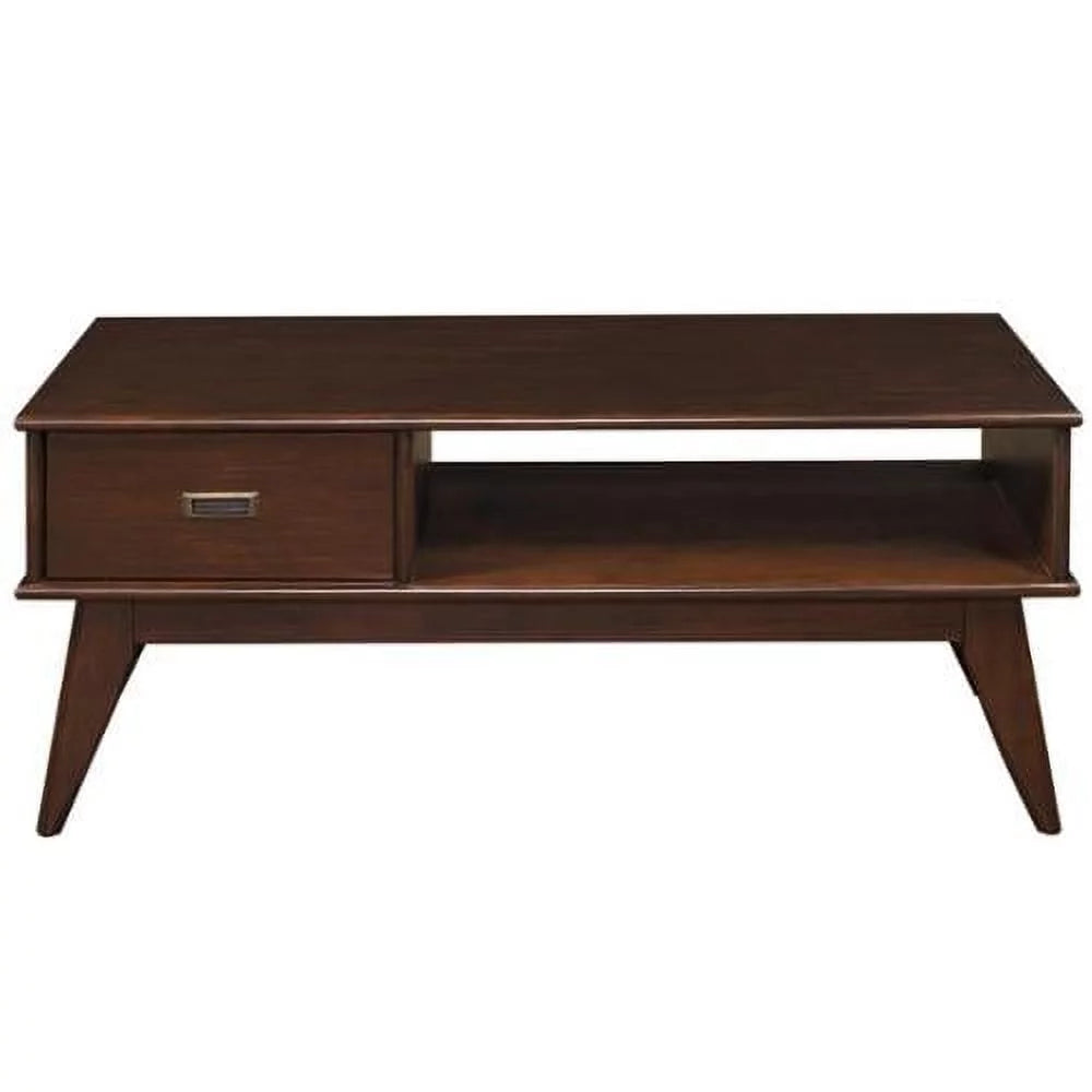 Solid Hardwood 48 Inch Wide Rectangle Mid Century Modern Coffee Table Z648722