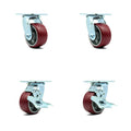 4x22 x 2x22 Poly on Aluminum Swivel Caster Set of 4 P75015