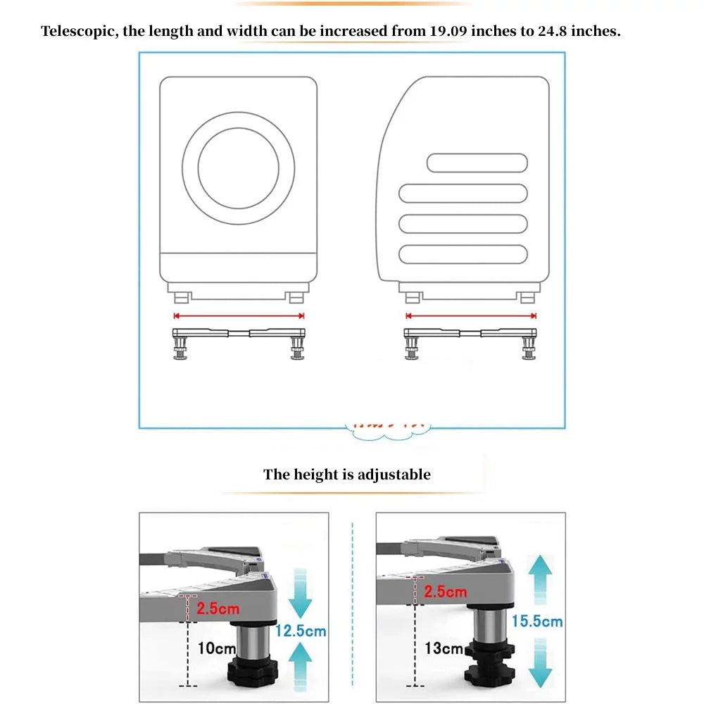 Silver Adjustable Mini Fridge Stand X6506