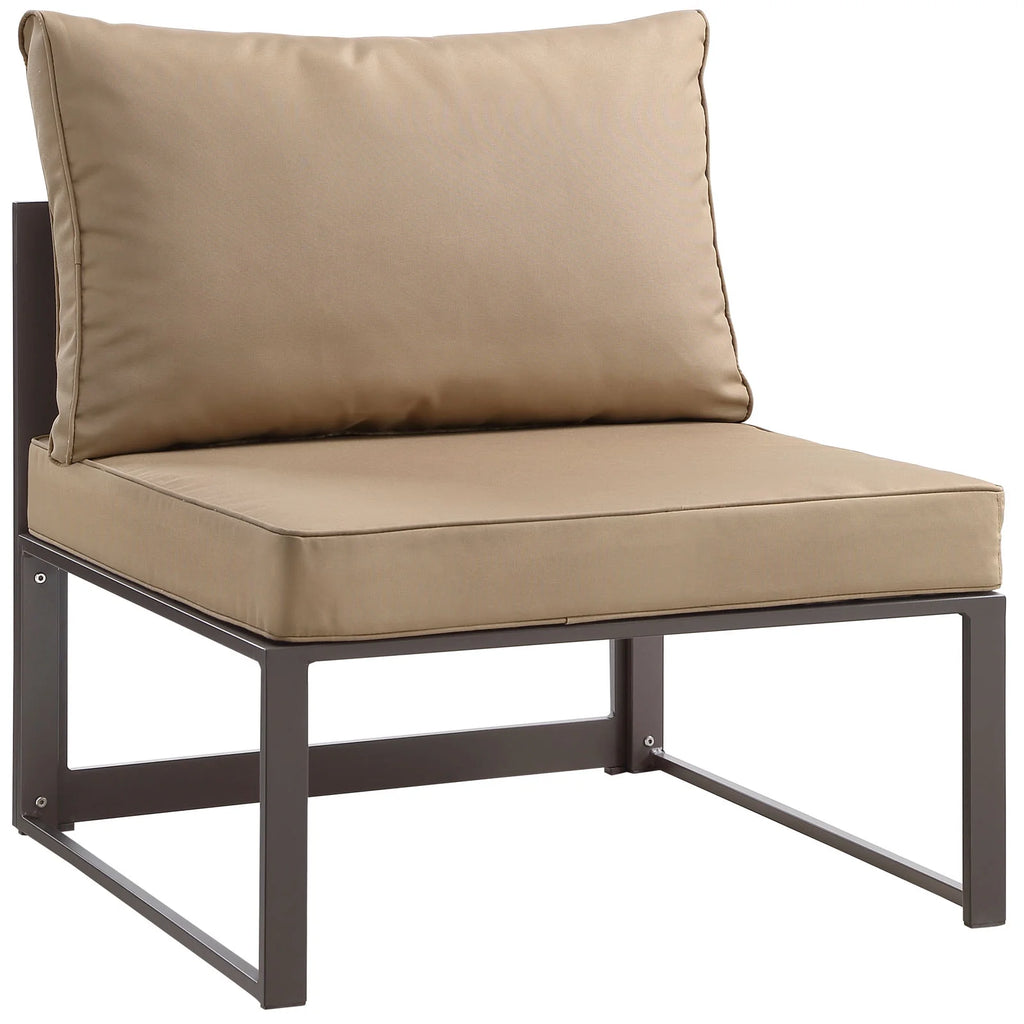 Brown Mocha Armless Outdoor Patio Chair Y766