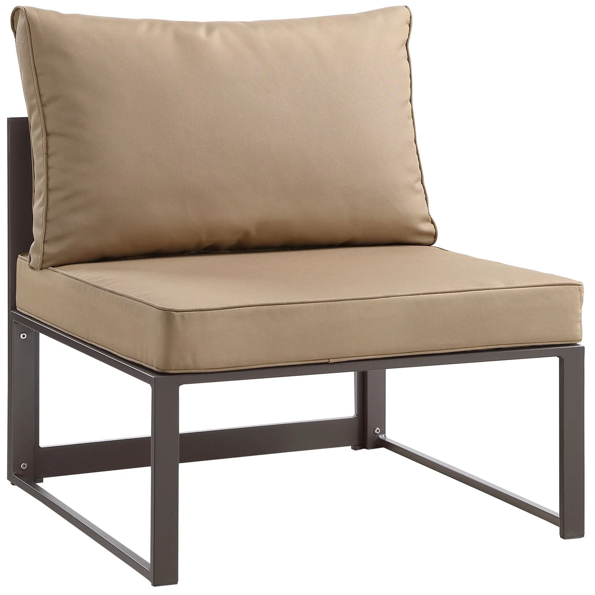 Brown Mocha Armless Outdoor Patio Chair Y766