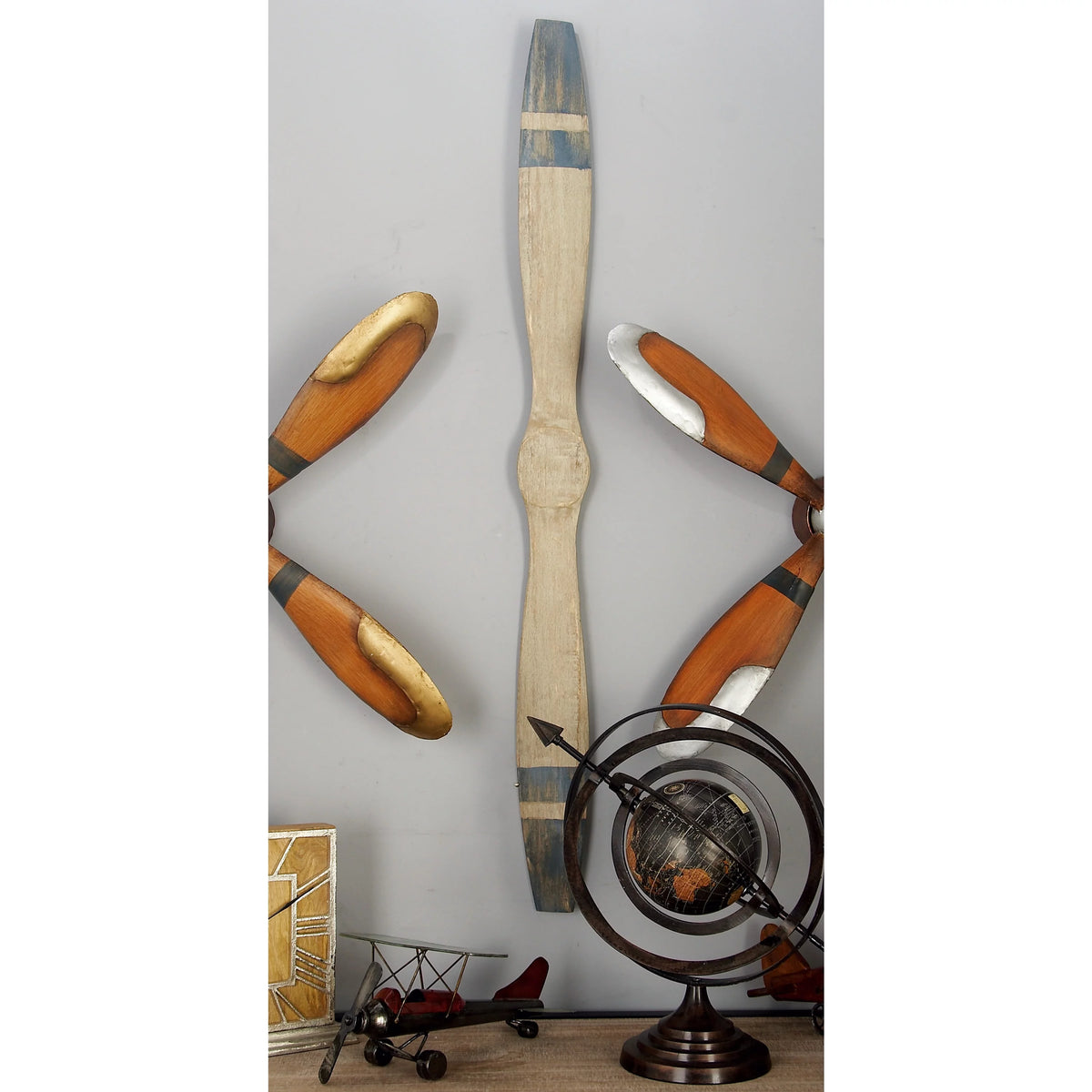 Brown Wood Airplane Propeller Wall Decor F8428