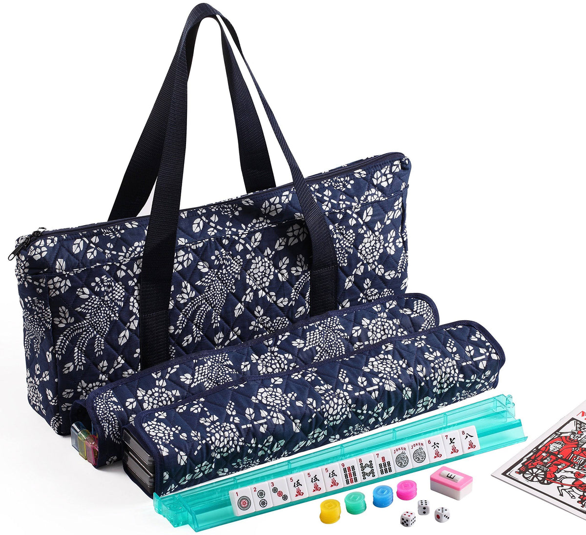 Blue Phoenix 166 Tiles American Mahjong Set with Soft Bag H82758