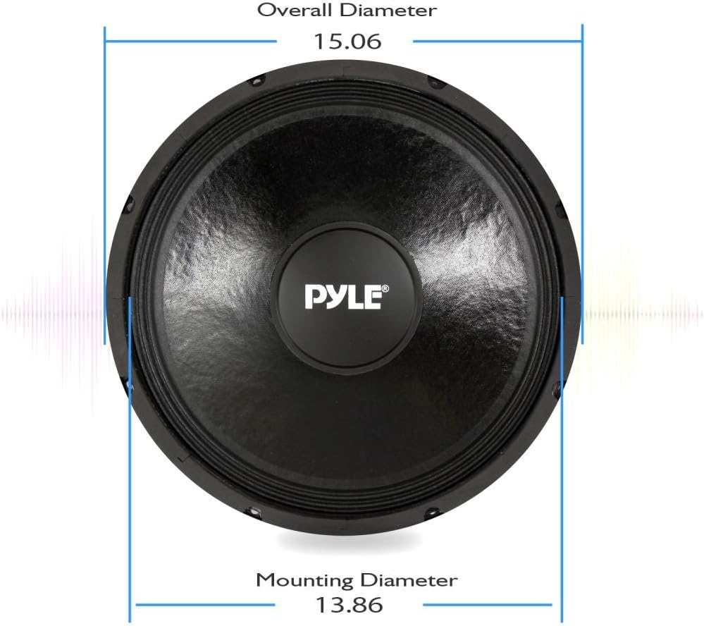 15 Inch 800 Watt Car Midbass Woofer 8 Ohm 70 oz Magnet Pack of 2 H816082