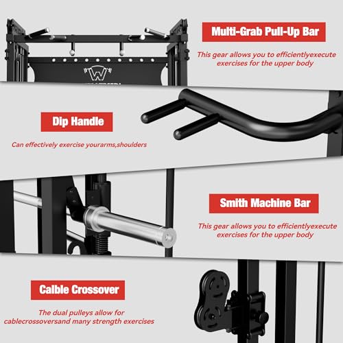 Multi-Function Smith Machine with Cable Crossover System T717113