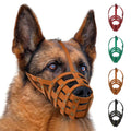 Leather Dog Muzzle Adjustable Breathable Medium Large Breeds Black Brown Red P9372