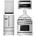 36 Dual Fuel Range, Range Hood, Microwave, Refrigerator, Dishwasher D814