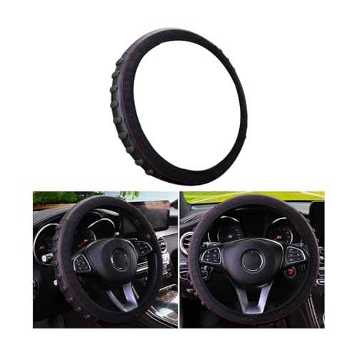 Black Elastic Stretch 14.5-15Inch Universal Steering Wheel Cover V94485