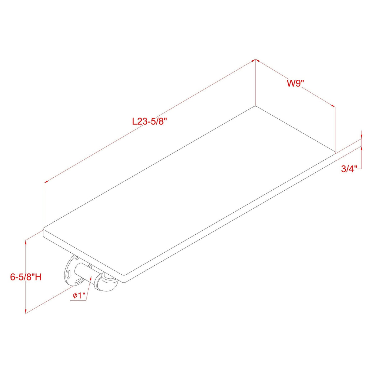 2-Tier Floating Ladder Wall Shelf B593