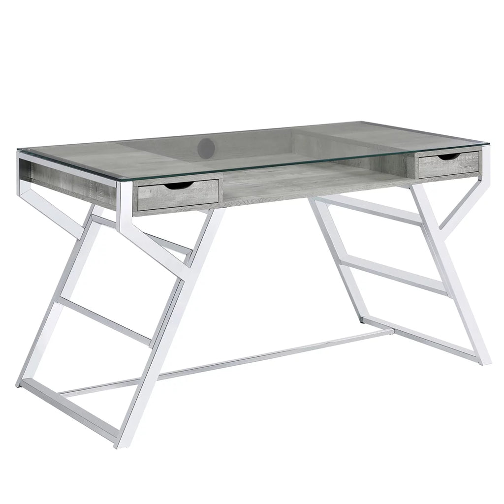 2 Drawer Glass Top Writing Desk L162980