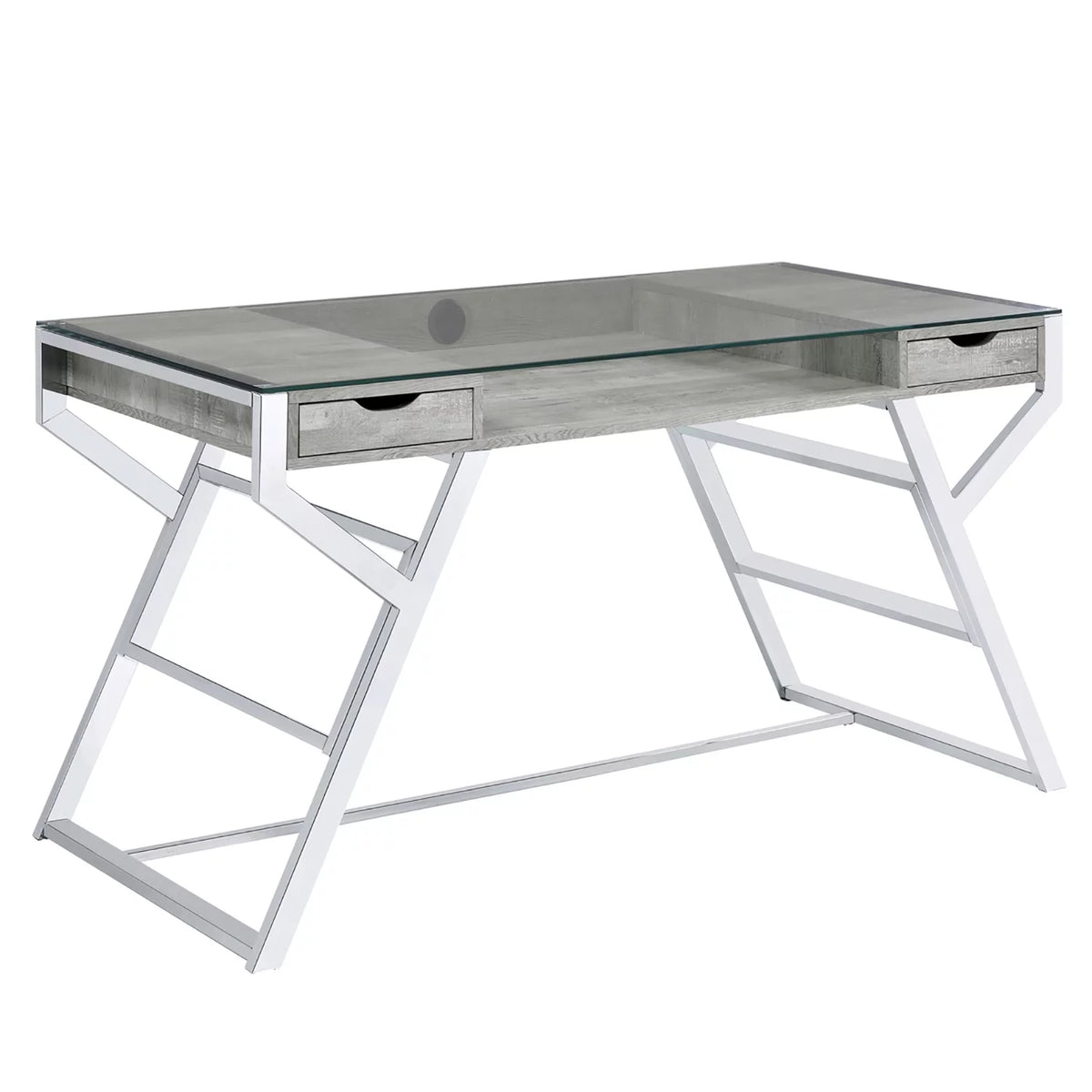2 Drawer Glass Top Writing Desk L162980