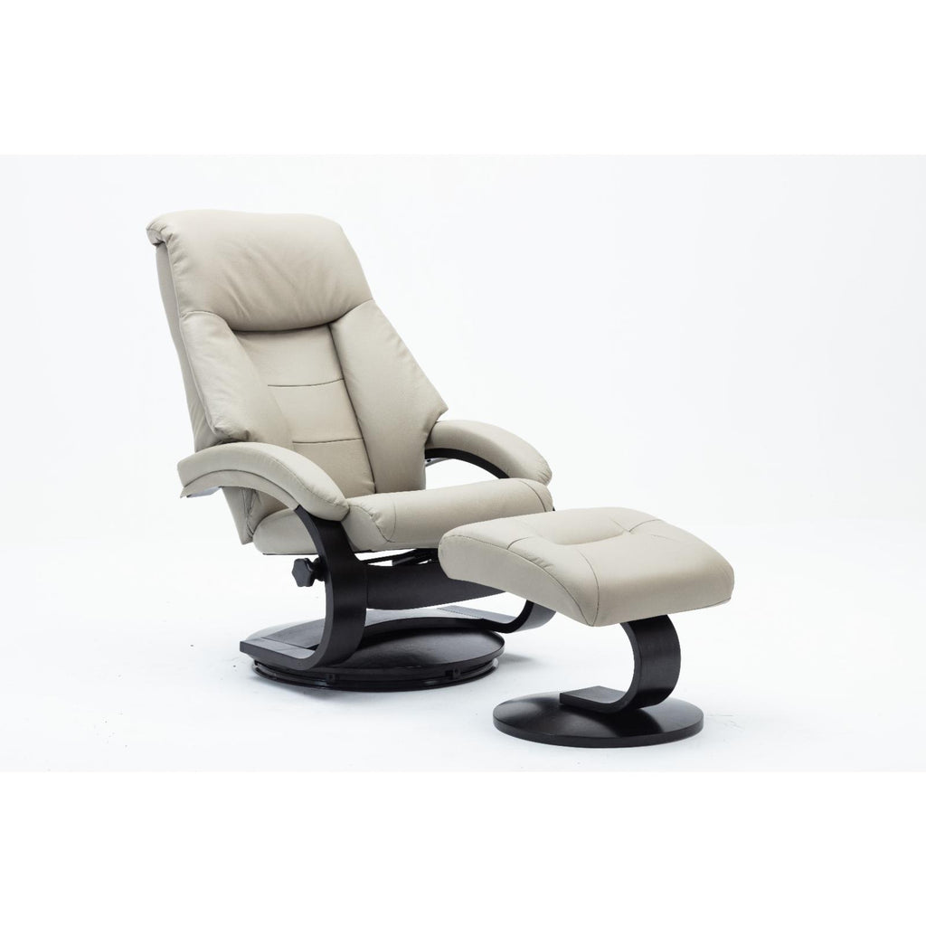 Top Grain Leather Recliner and Ottoman S107183