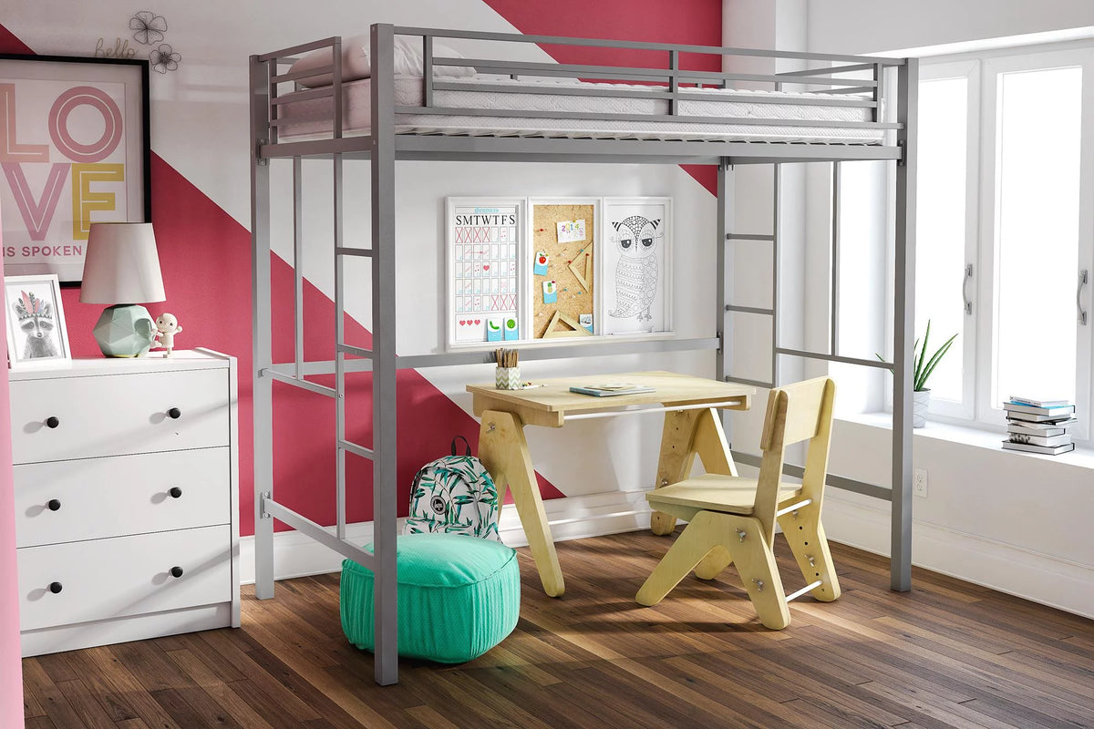 Twin Metal Loft Bed O7096