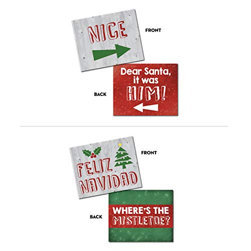 Christmas Photo Booth Props 20 Designs 8x10 Double Sided K73316