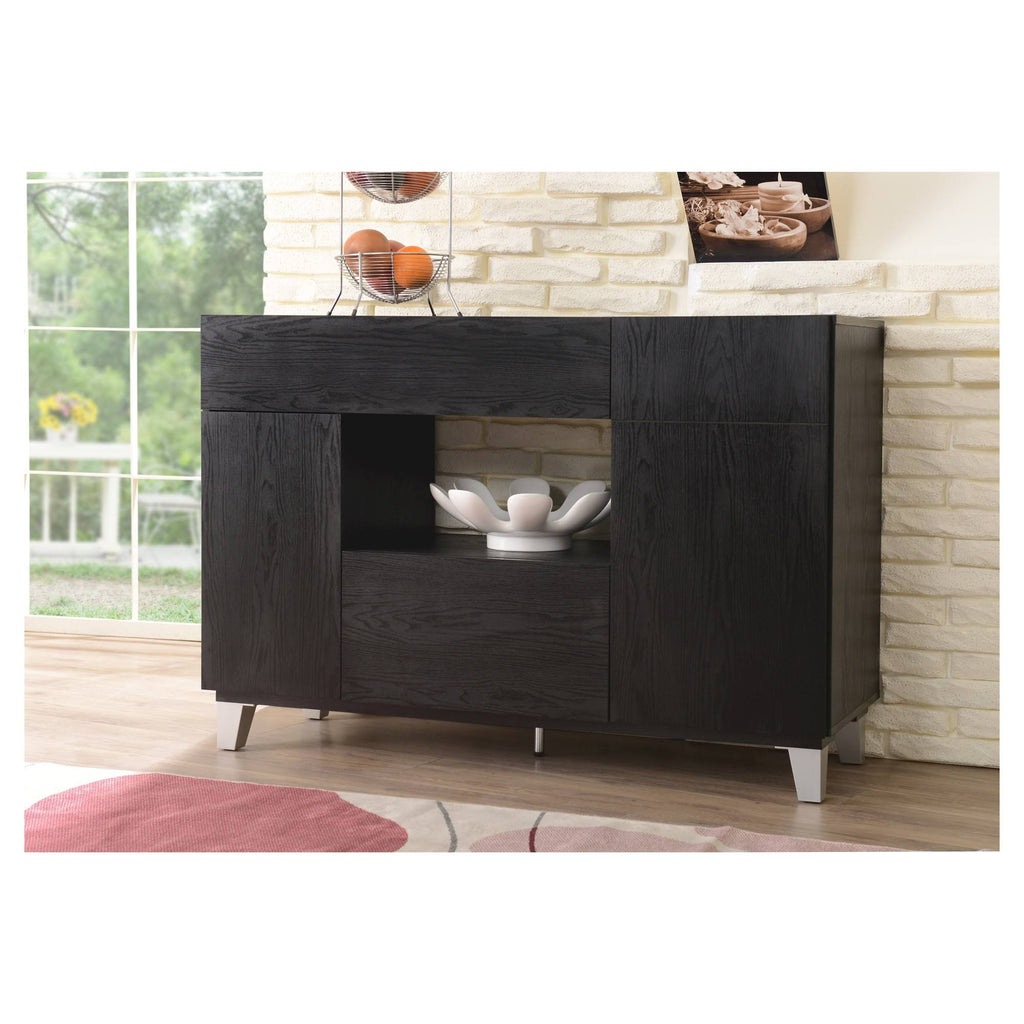 Black Wood 2 Cabinet Server N4343