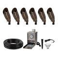 LED Landscape Lighting Kit with 6 LED Spotlights, Low Voltage Transformer, Natural White I5589