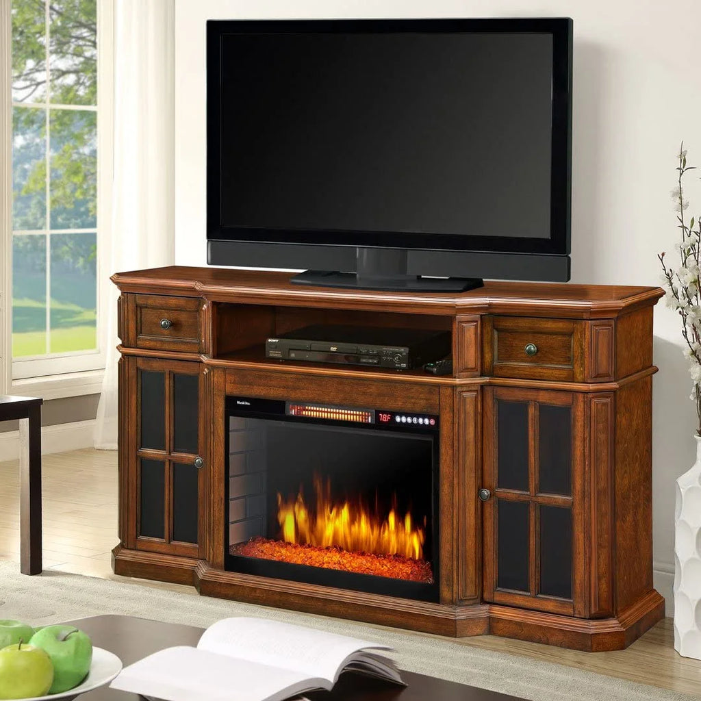 Aged Cherry Electric Fireplace TV Stand K914062