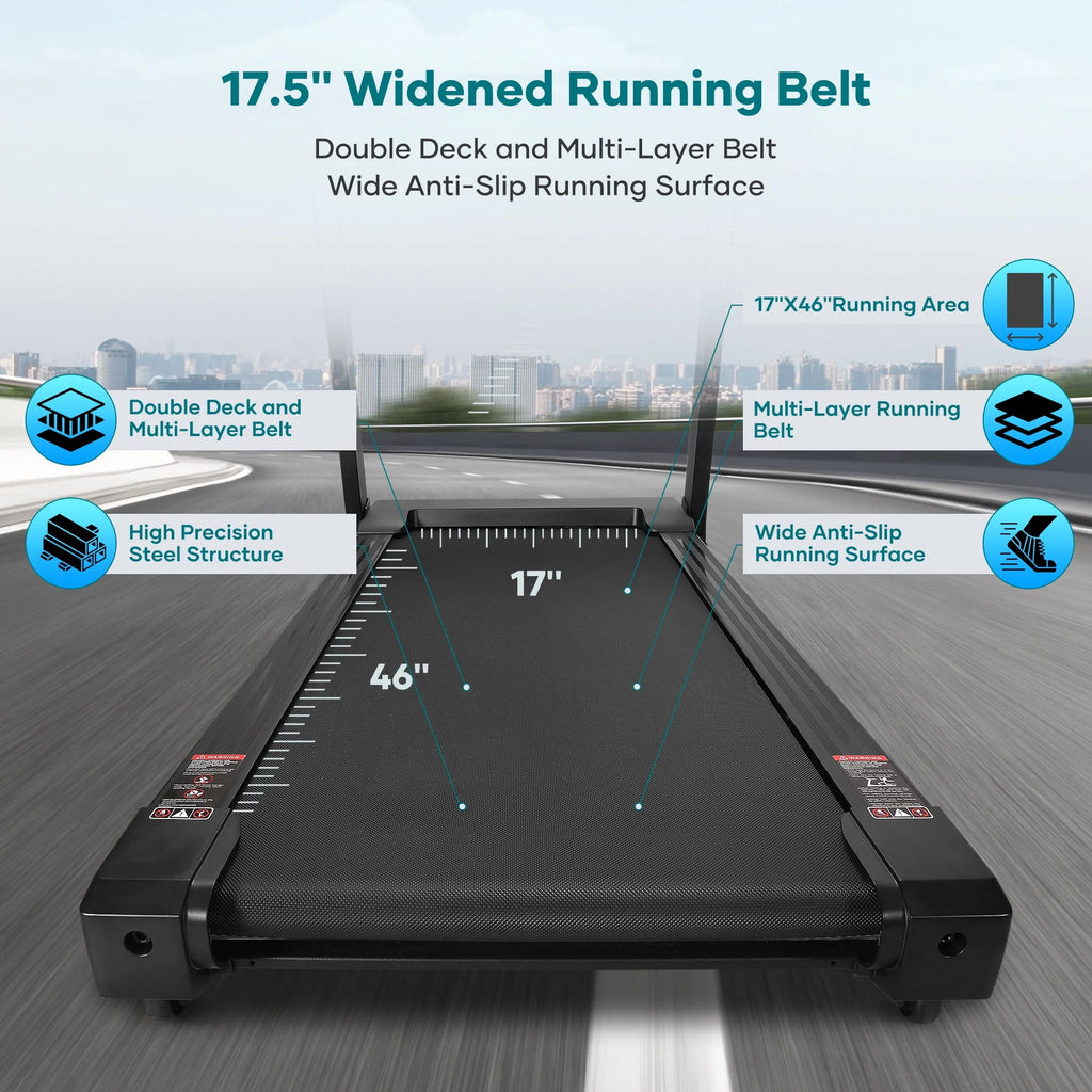 17 Wide Electric Folding Treadmill with Auto Incline N1709