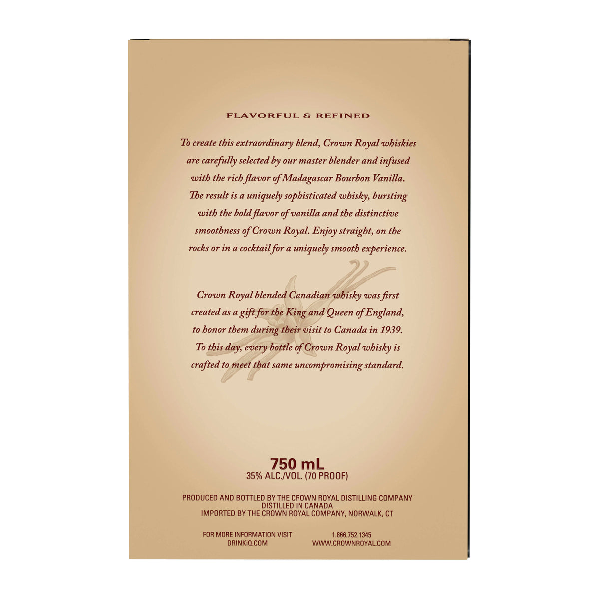 Vanilla Flavored Whisky, 750 ml, 35% ABV I36441