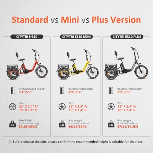 750W Folding Electric Tricycle with 960Wh Battery B2439