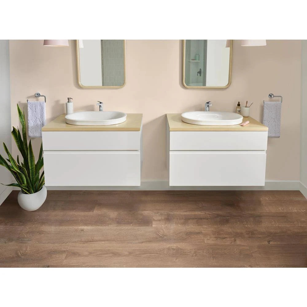 White Double Drawer Bath Vanity Cabinet A378356