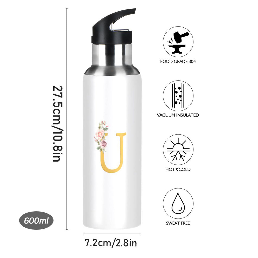 Stainless Steel Insulated Water Bottle with Straw Lid H55349