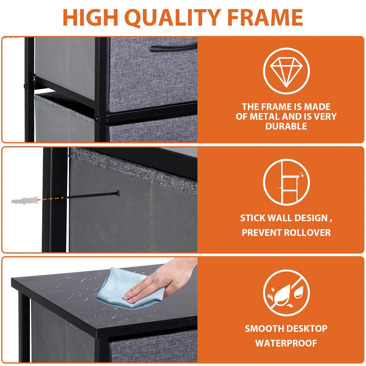 9 Drawer Fabric Storage Dresser V563