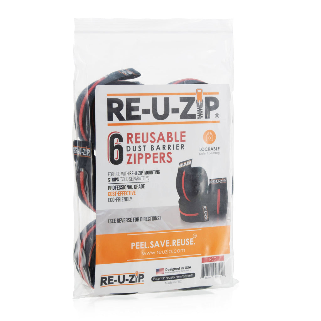 Red Reusable Dust Barrier Zipper 6 Pack Z581011