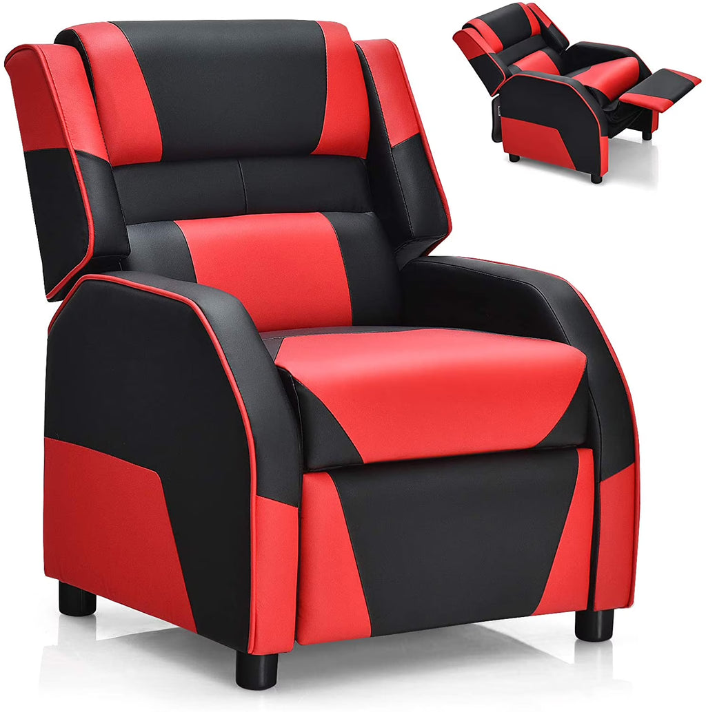 Red Ergonomic Leather Recliner Chair for Children W5463