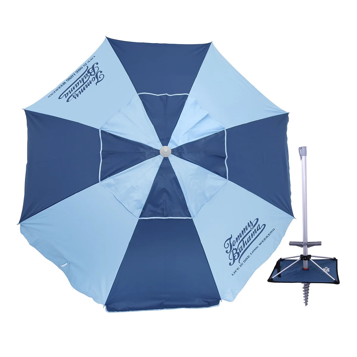 7 ft Fiberglass Beach Umbrella with Folding Anchor Base C624662