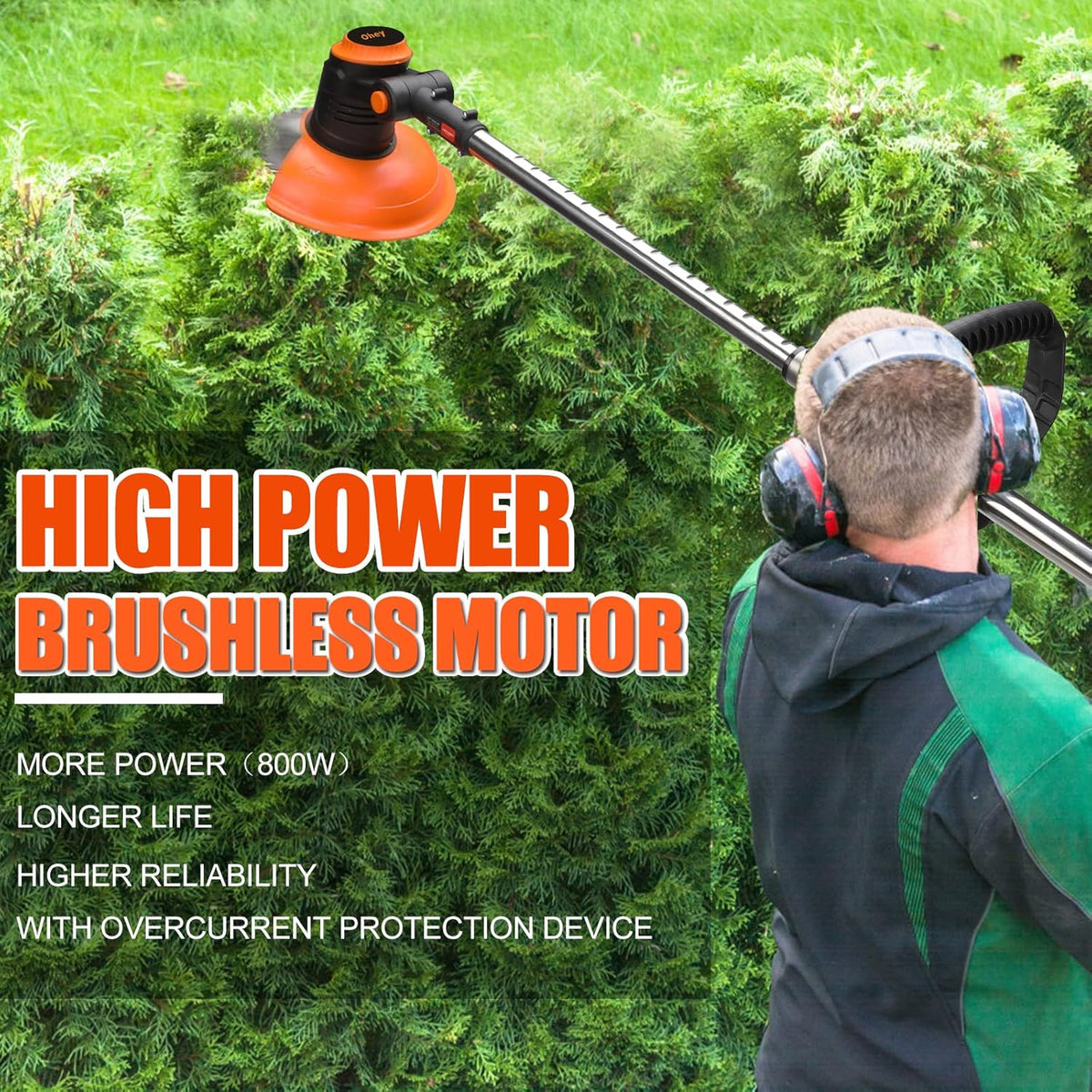 Cordless Electric Weed Trimmer with Power Display O518