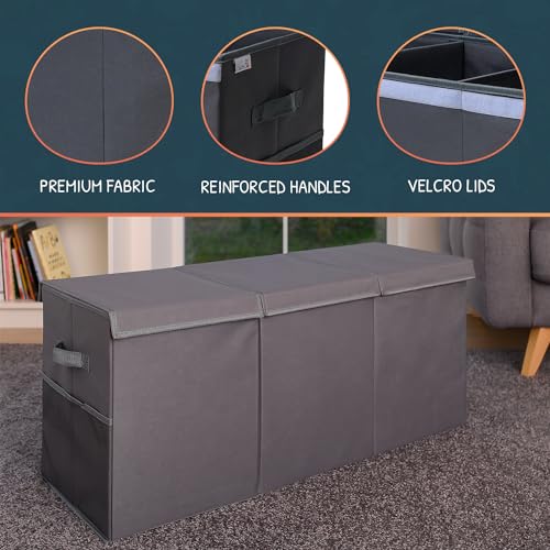 Extra Large Collapsible Toy Storage Organizer with Lid and Dividers A10310
