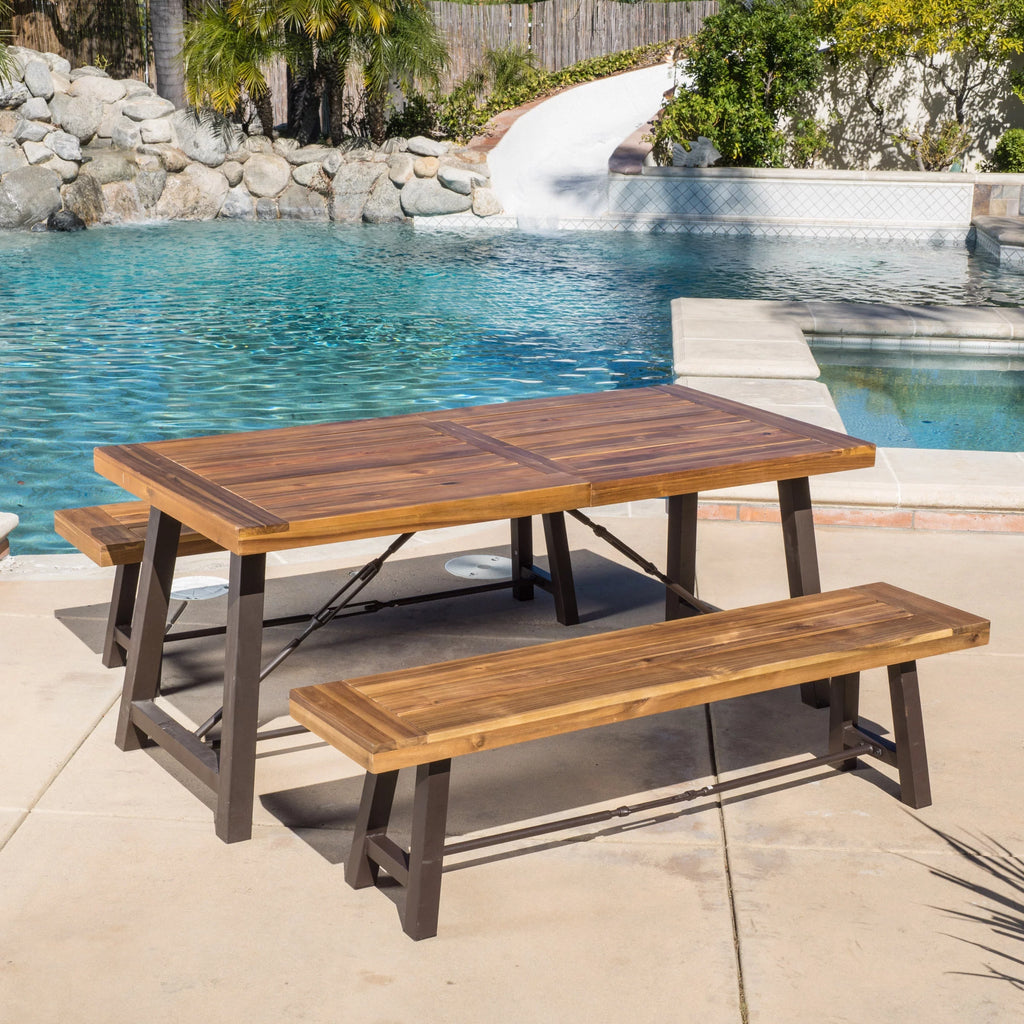 3-Piece Acacia Wood Picnic Table J523