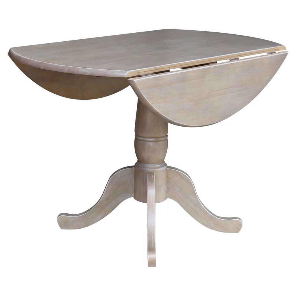 42" Round Dual Drop Leaf Pedestal Table D360