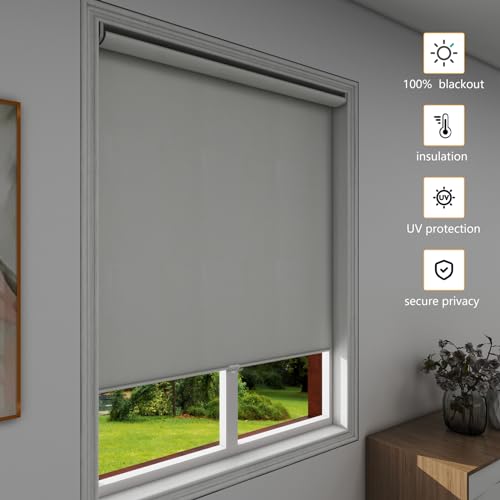 White Cordless Blackout Roller Blind W711251