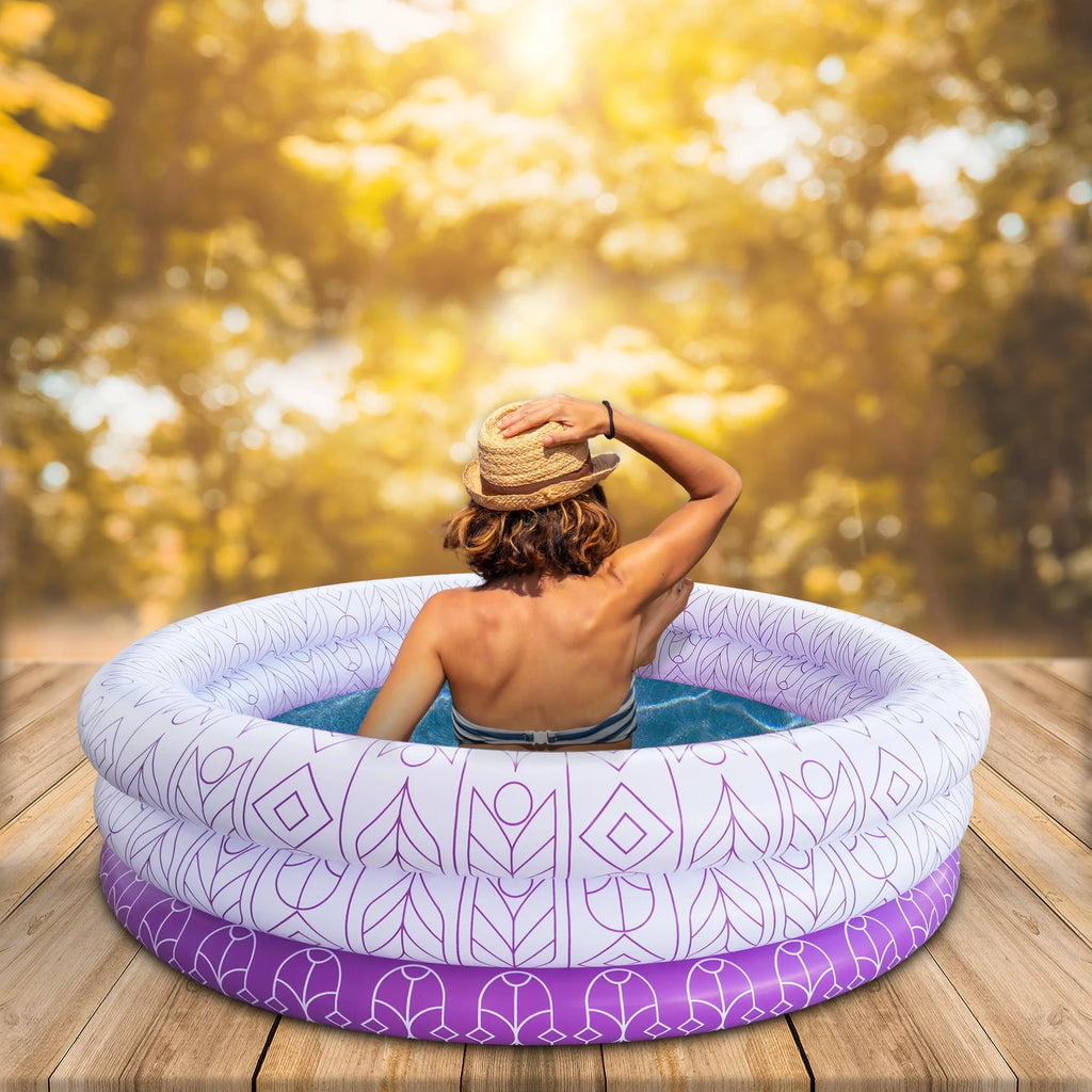 Inflatable 5.5ft 3 Ring Adult Pool X1669